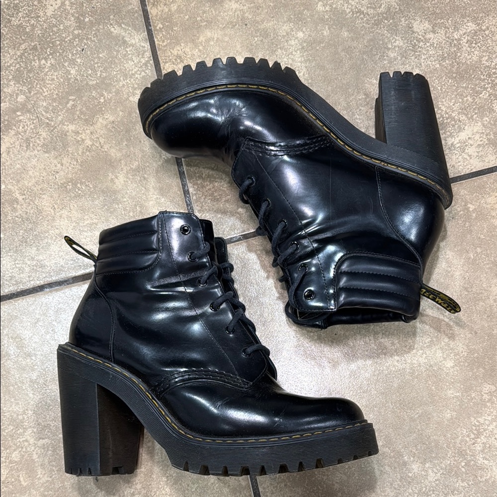 Dr. Martens Black Heeled Boots with Chunky Heel